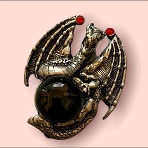 Gothic Vintage Pewter Dragon Pendant